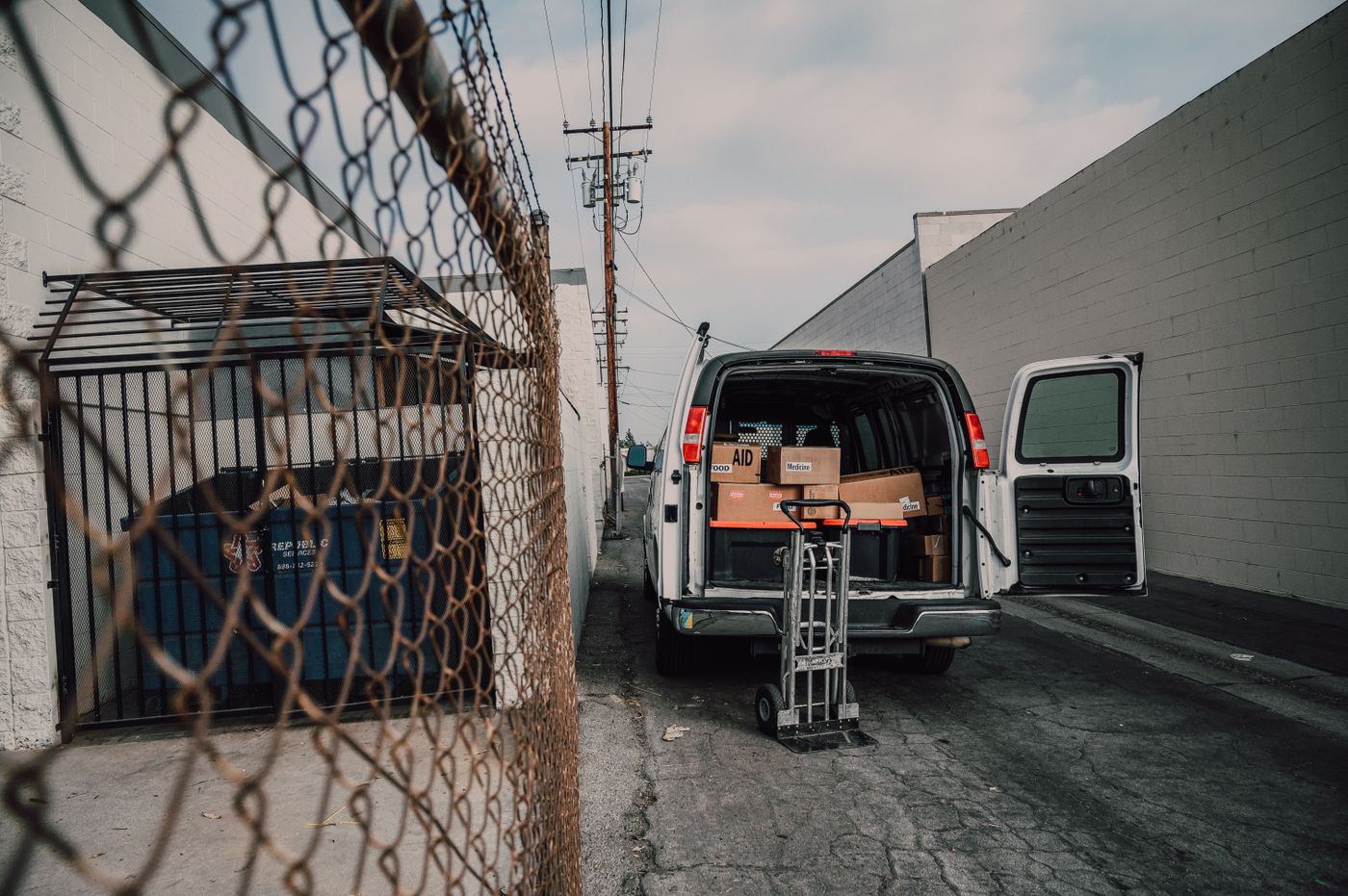 Truck bed loaded with items